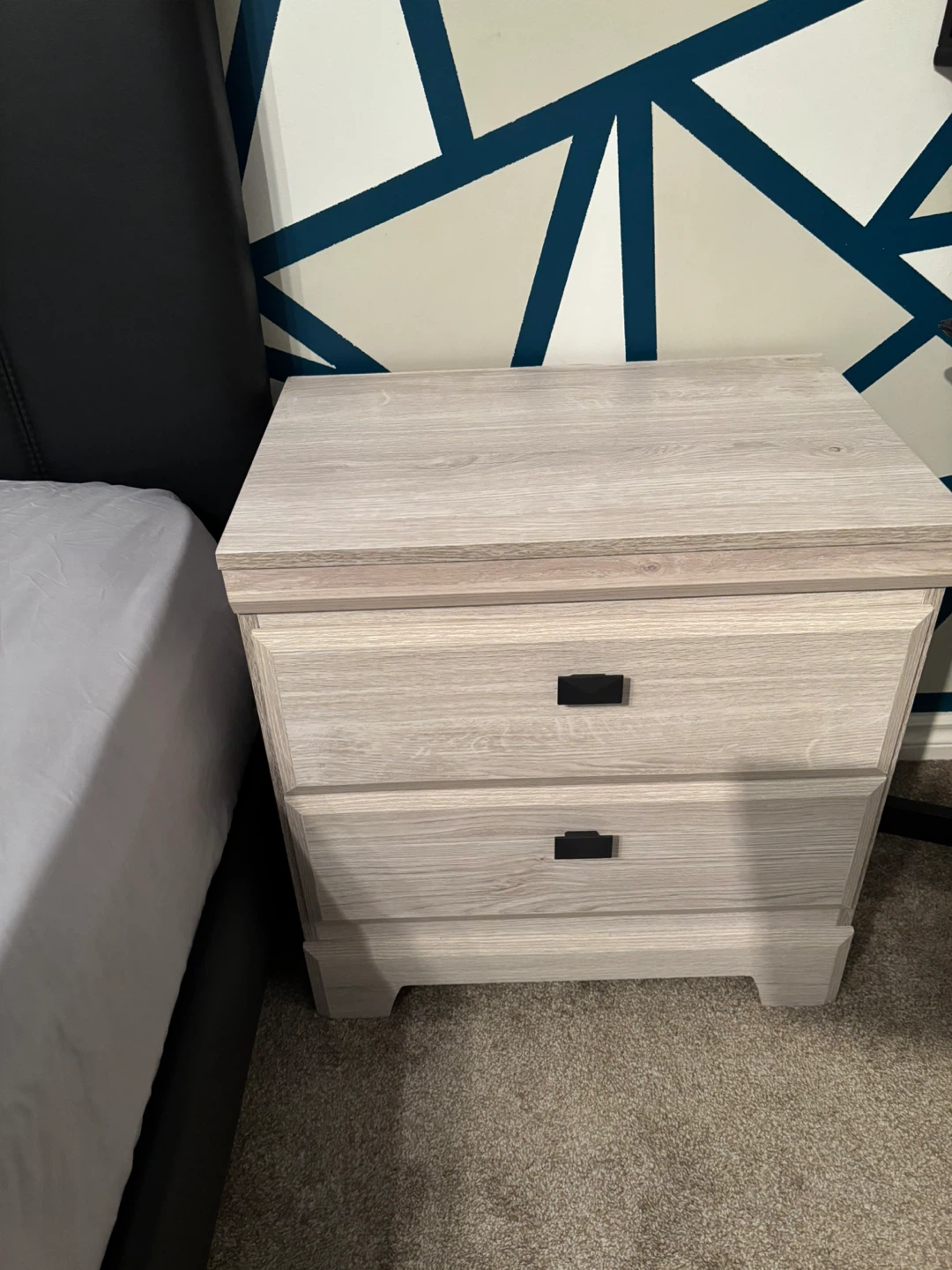 Light Wood 2-Drawer Nightstand - photo 2