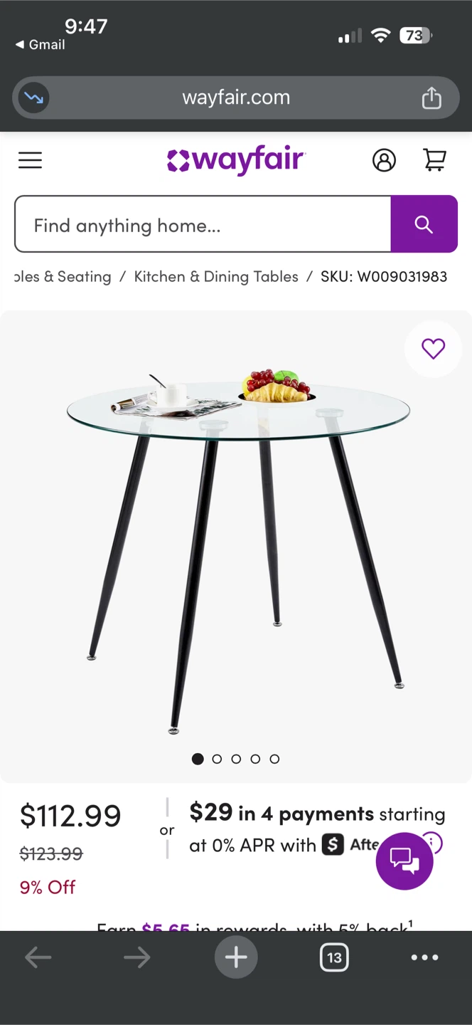 Clear Glass Round Dining Table