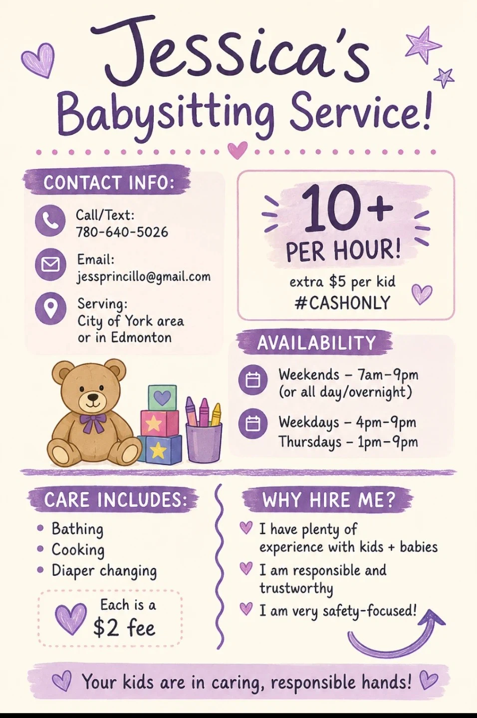 Jessica's Babysitting Service