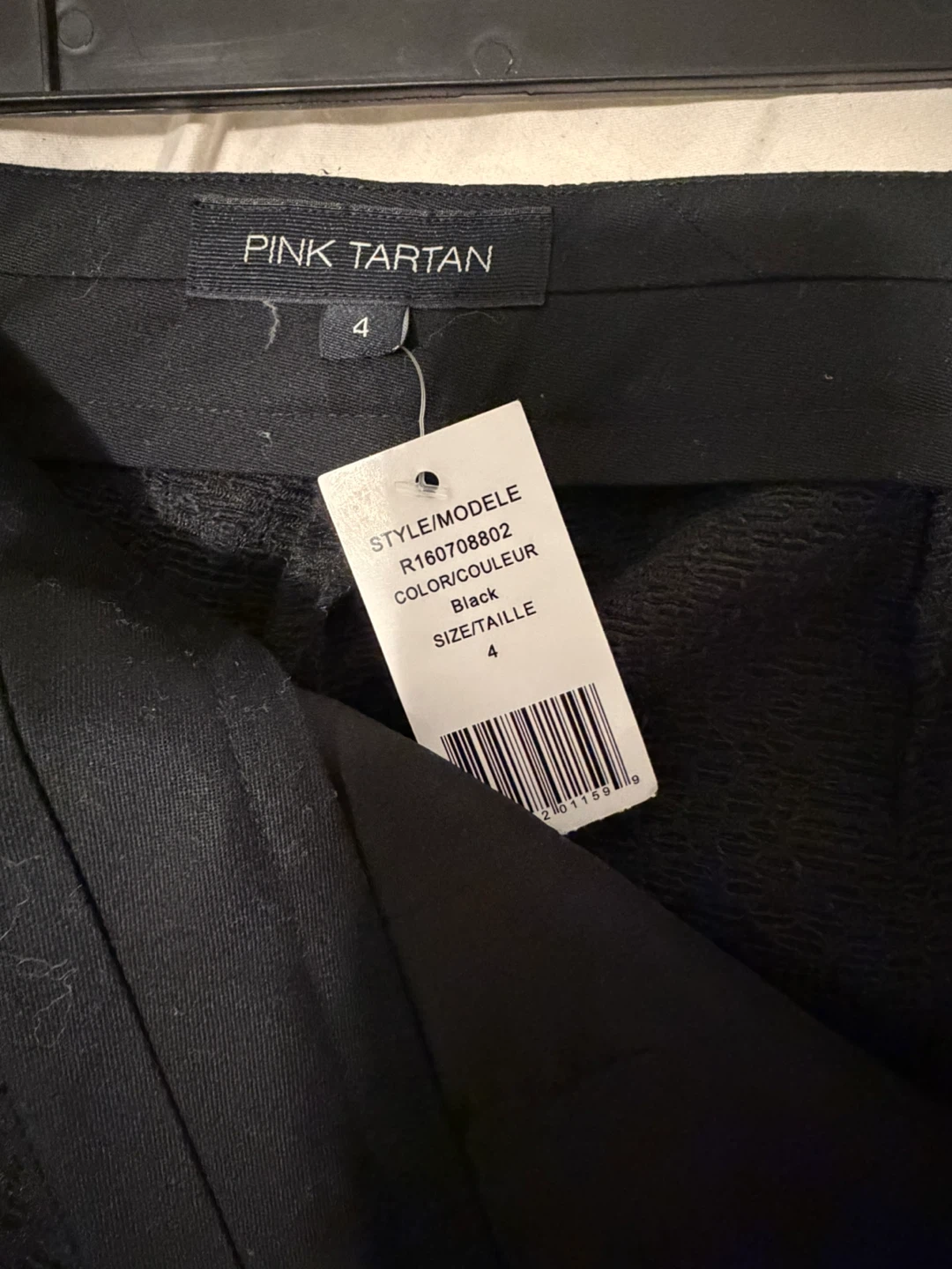 NEW Pink Tartan Black Textured Cropped Pants Size 4 - photo 3