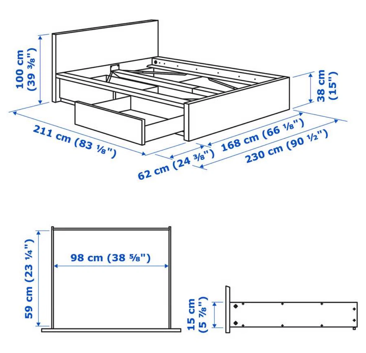 IKEA MALM Queen Bed with 4 Storage Drawers – $400 - photo 5