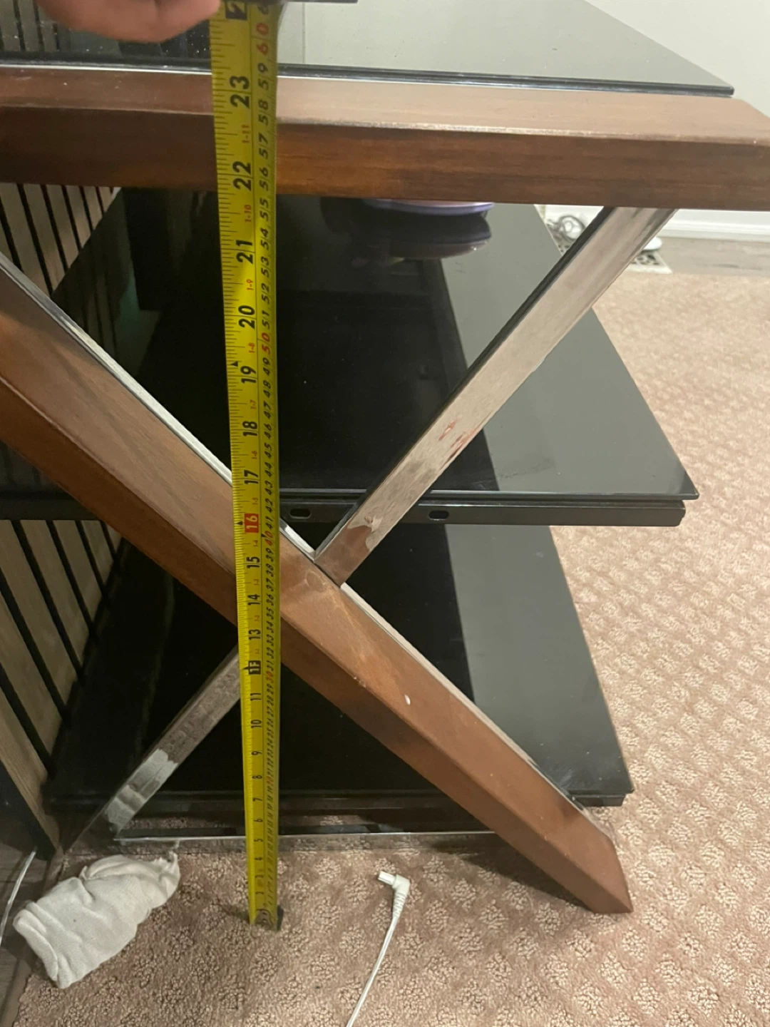 Black Glass 3-Tier TV Stand - photo 5