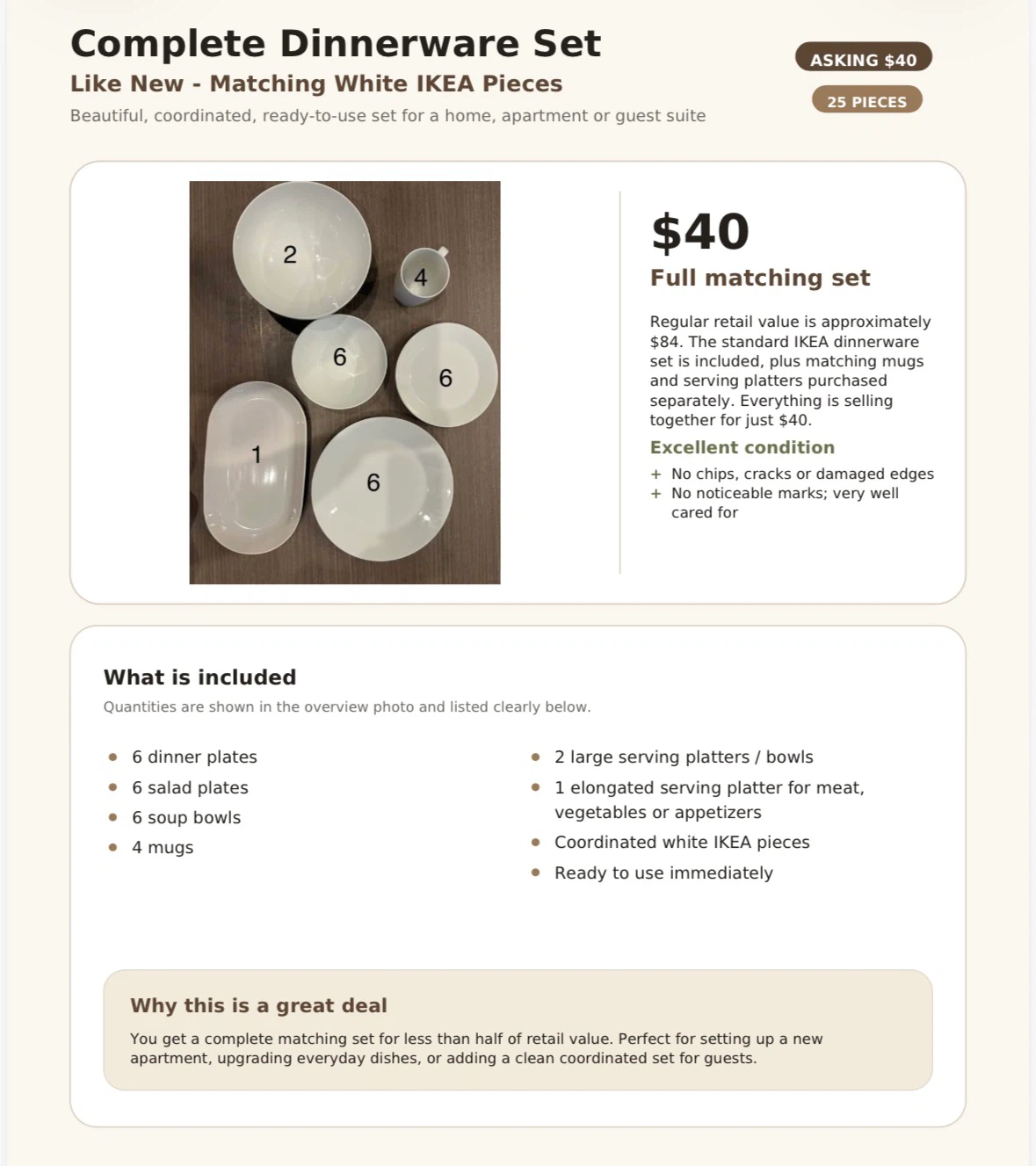 Complete Dinnerware Set
