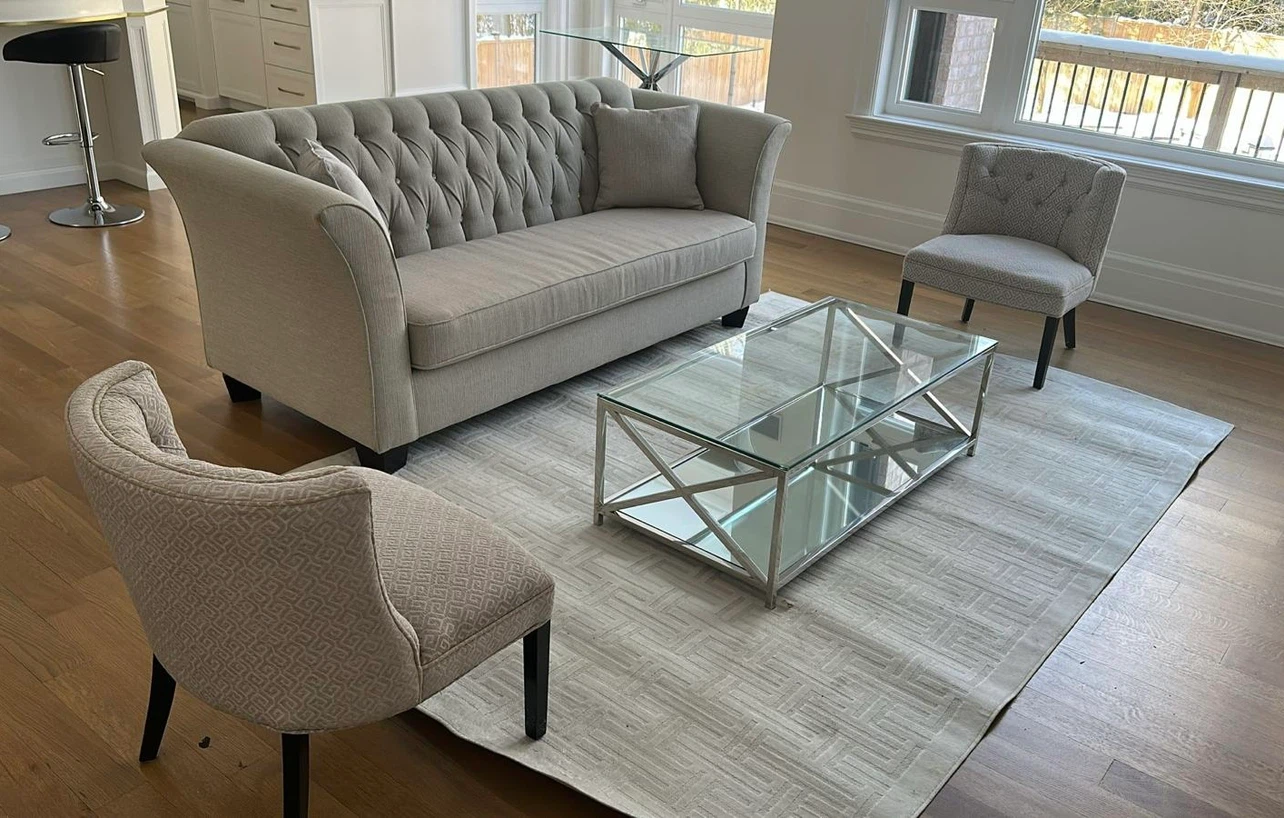 Tufted Sofa with Accent Pillows - photo 2