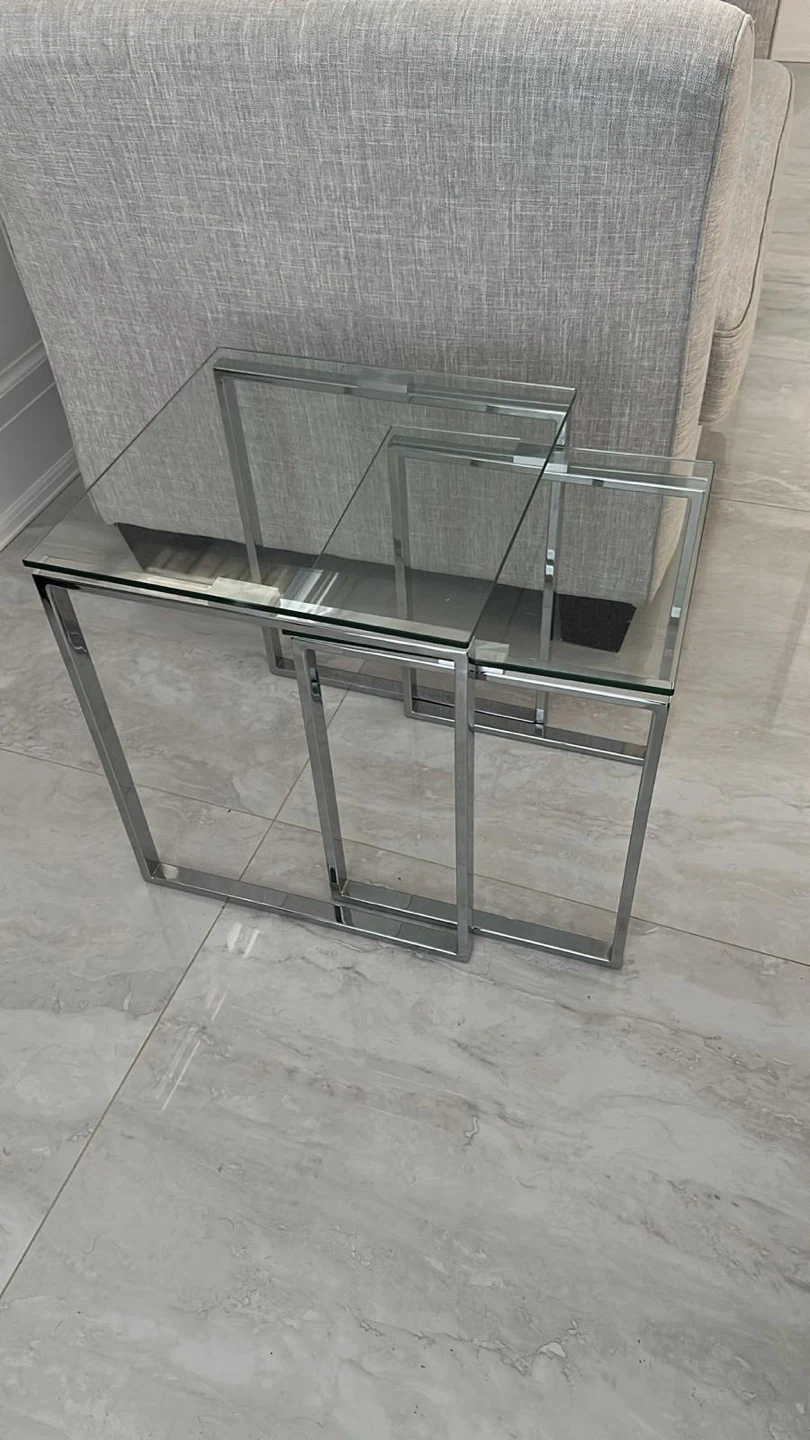 4 Glass Nesting Side Tables