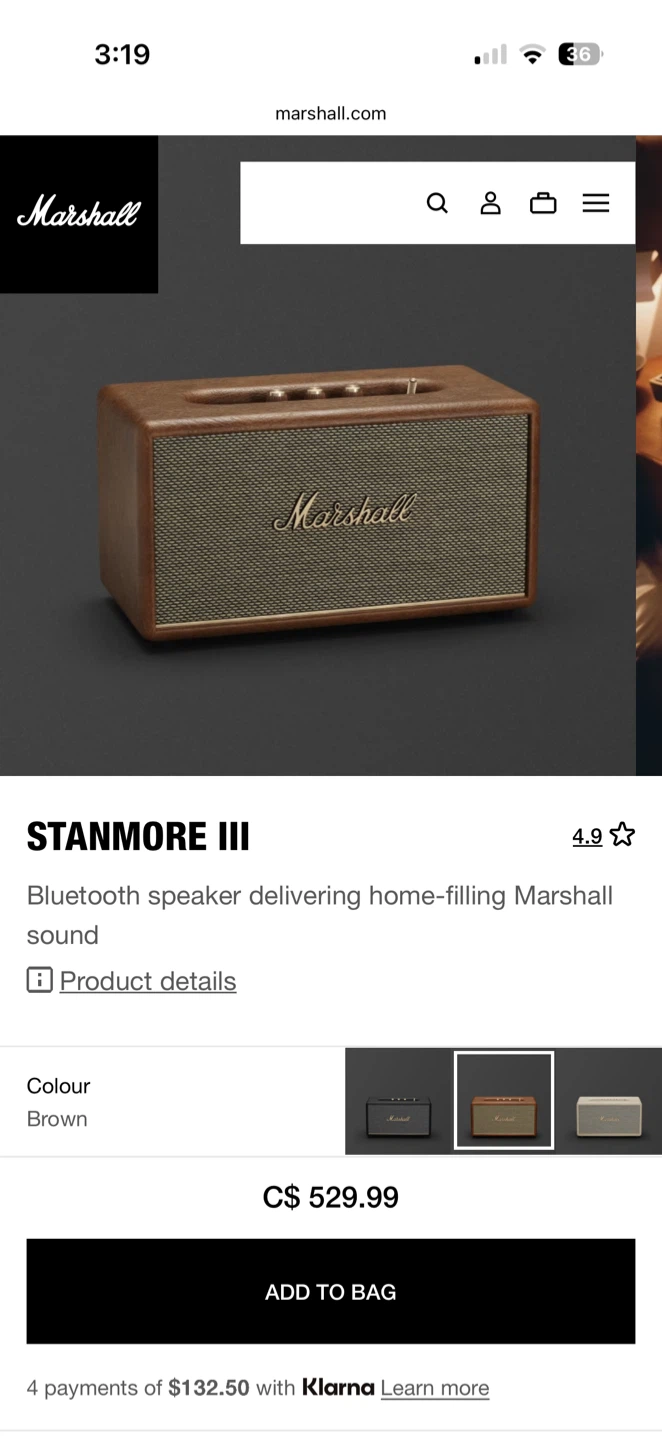 Marshall Stanmore III Bluetooth Speaker - Brown - photo 5