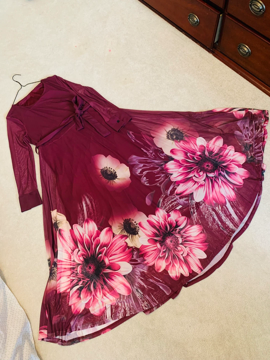 Women's Long Sleeve Floral Maxi Dress