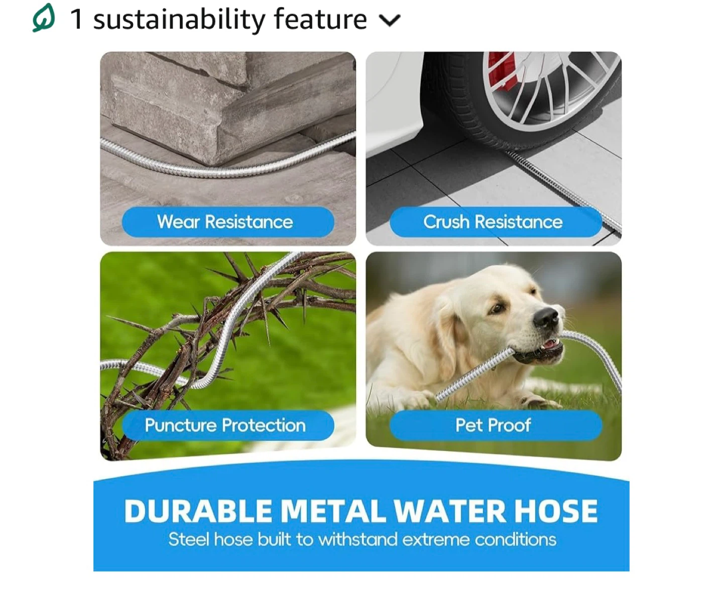 Durable Metal Water Hose - 100 ft - photo 5