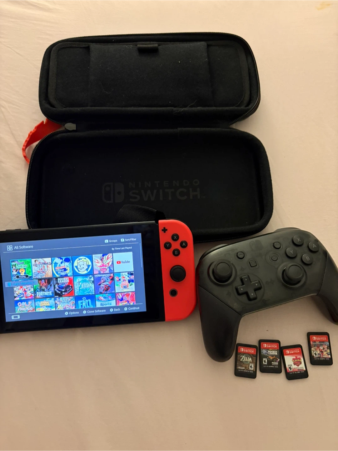 Nintendo Switch Console with Pro Controller and Games