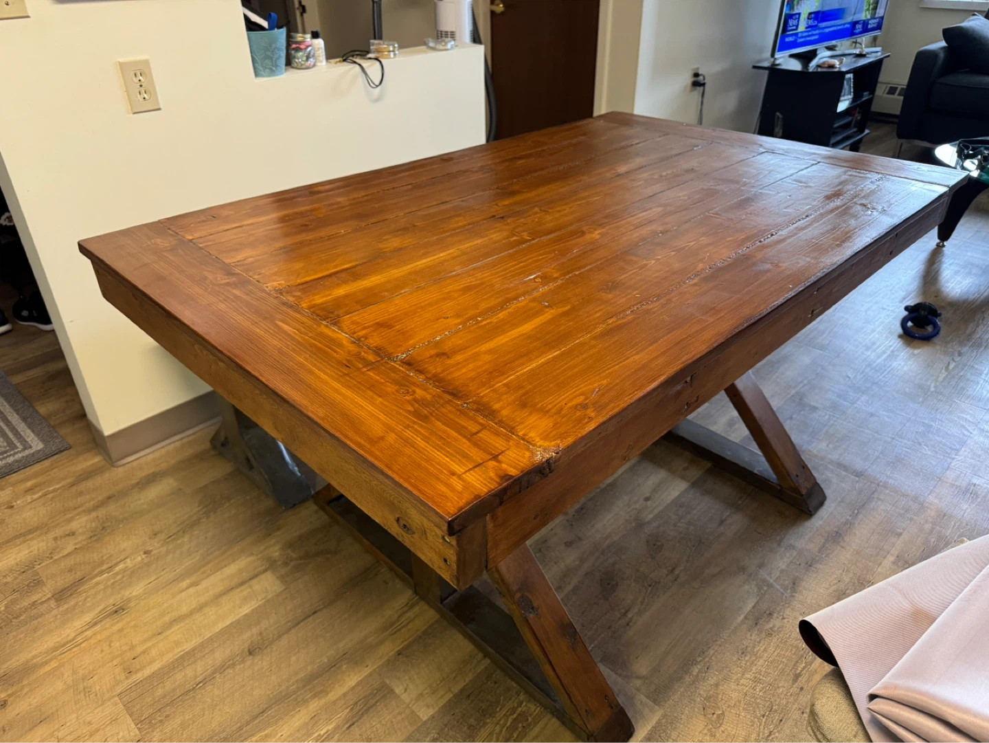 Wooden Dining Table and Bench Set