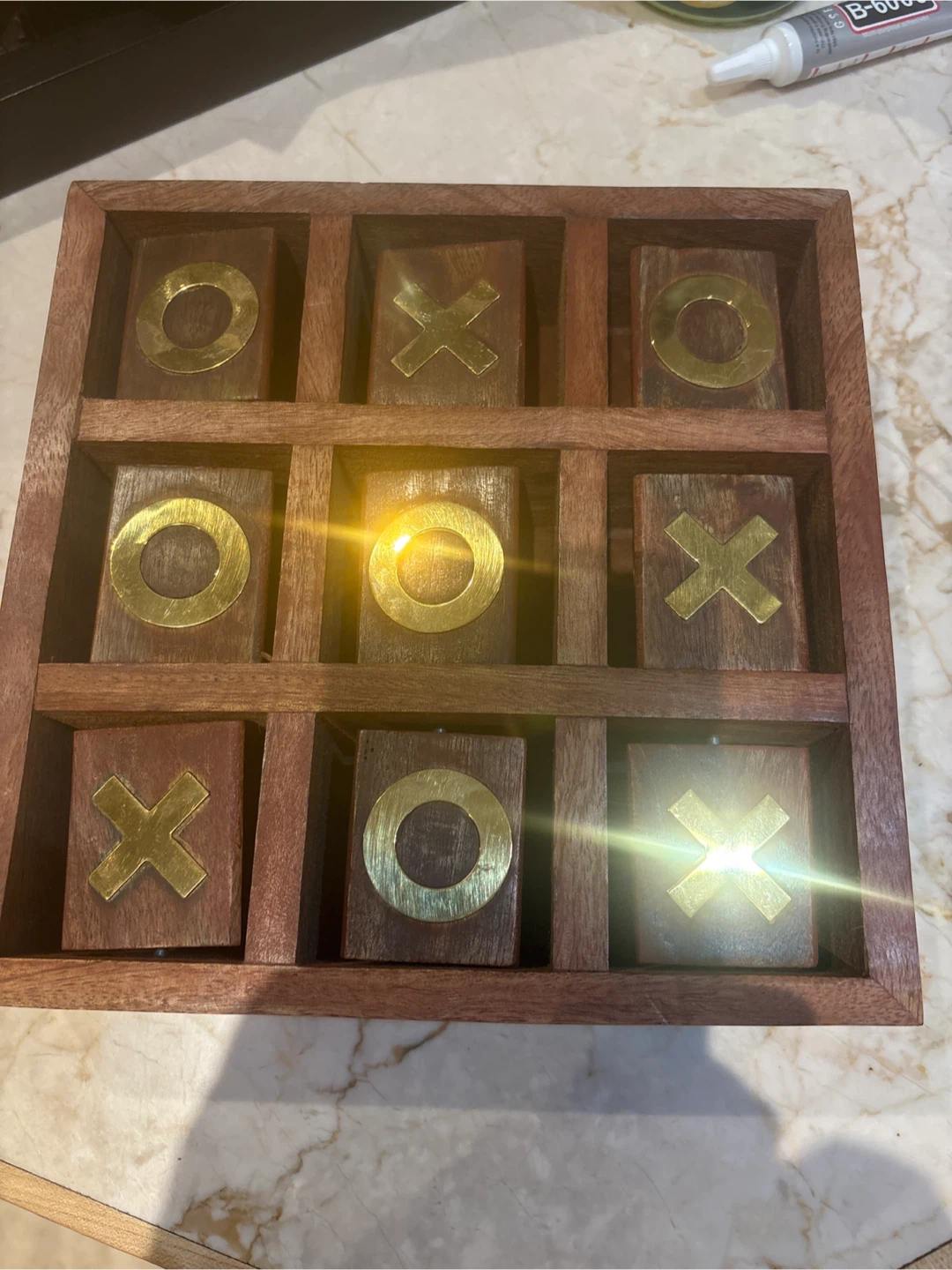 Wooden Tic-Tac-Toe Game Board
