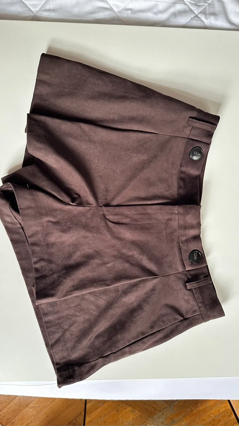 ZARA Brown Suede-like fabric Shorts Size M - photo 3