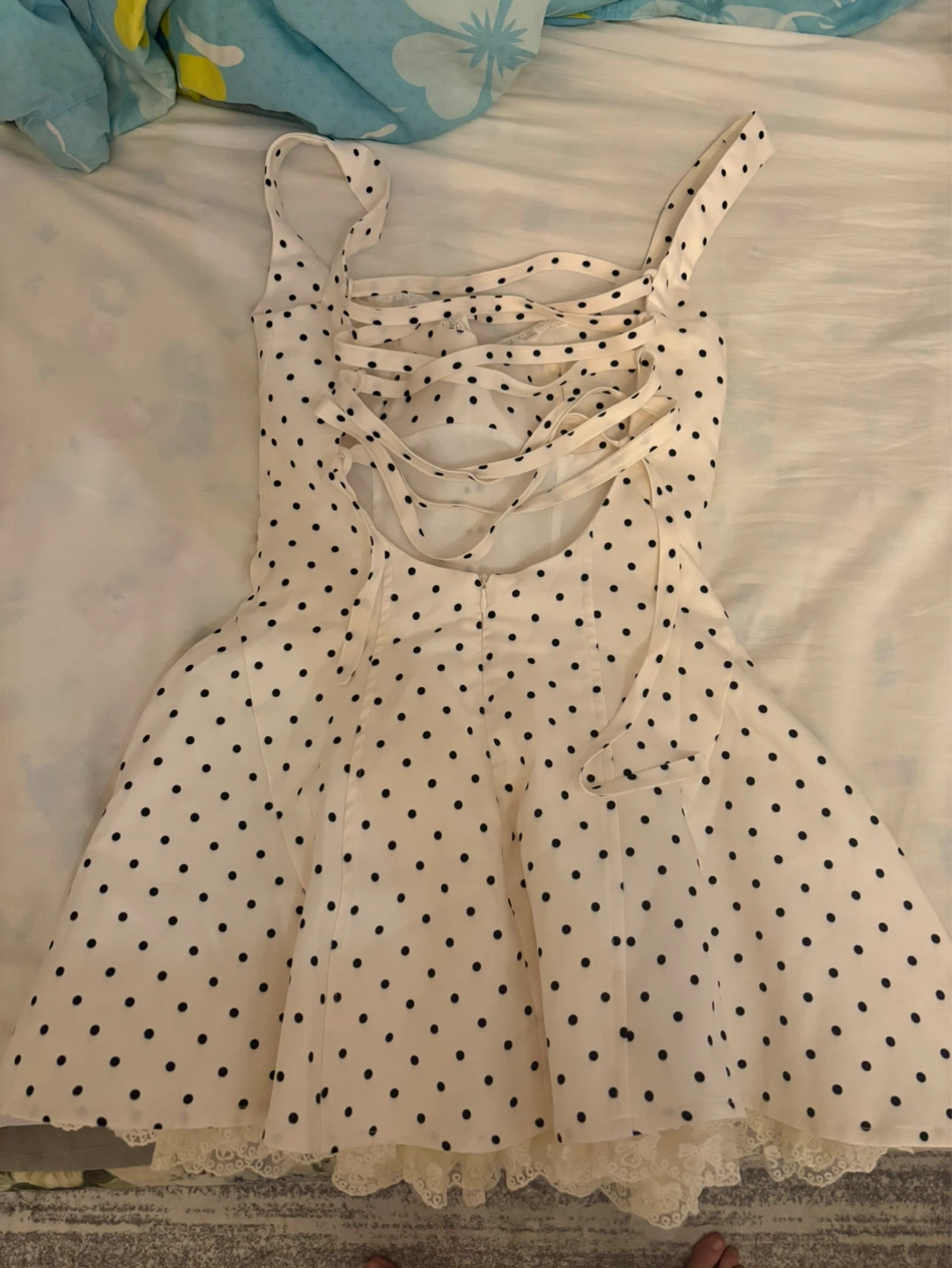 mini white polka dot dress - photo 2