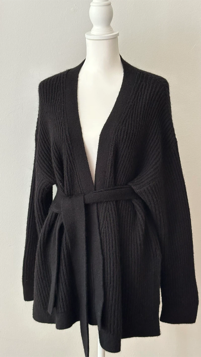 Black Trussardi Belted Cardigan L