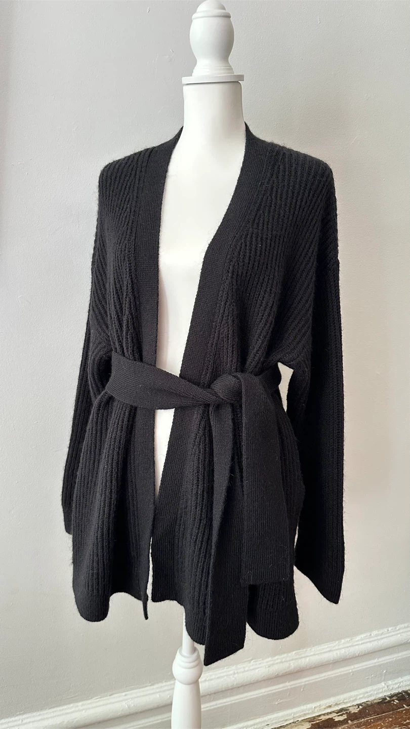 Black Trussardi Belted Cardigan L - photo 4