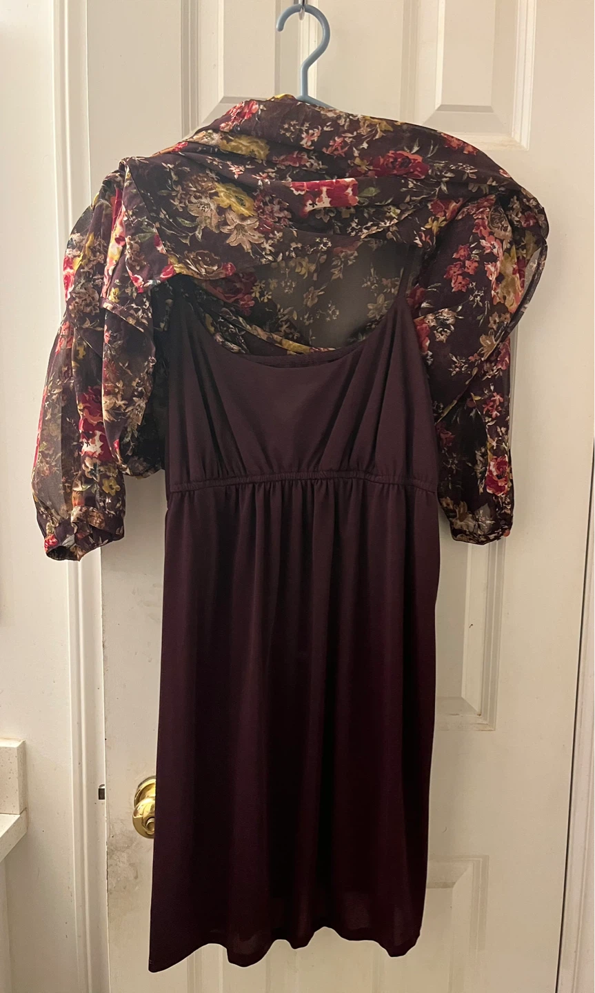 Maternity Floral Sheer dress with camisole - photo 2