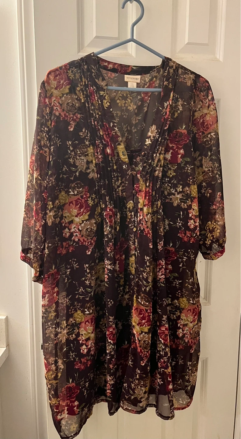 Maternity Floral Sheer dress with camisole