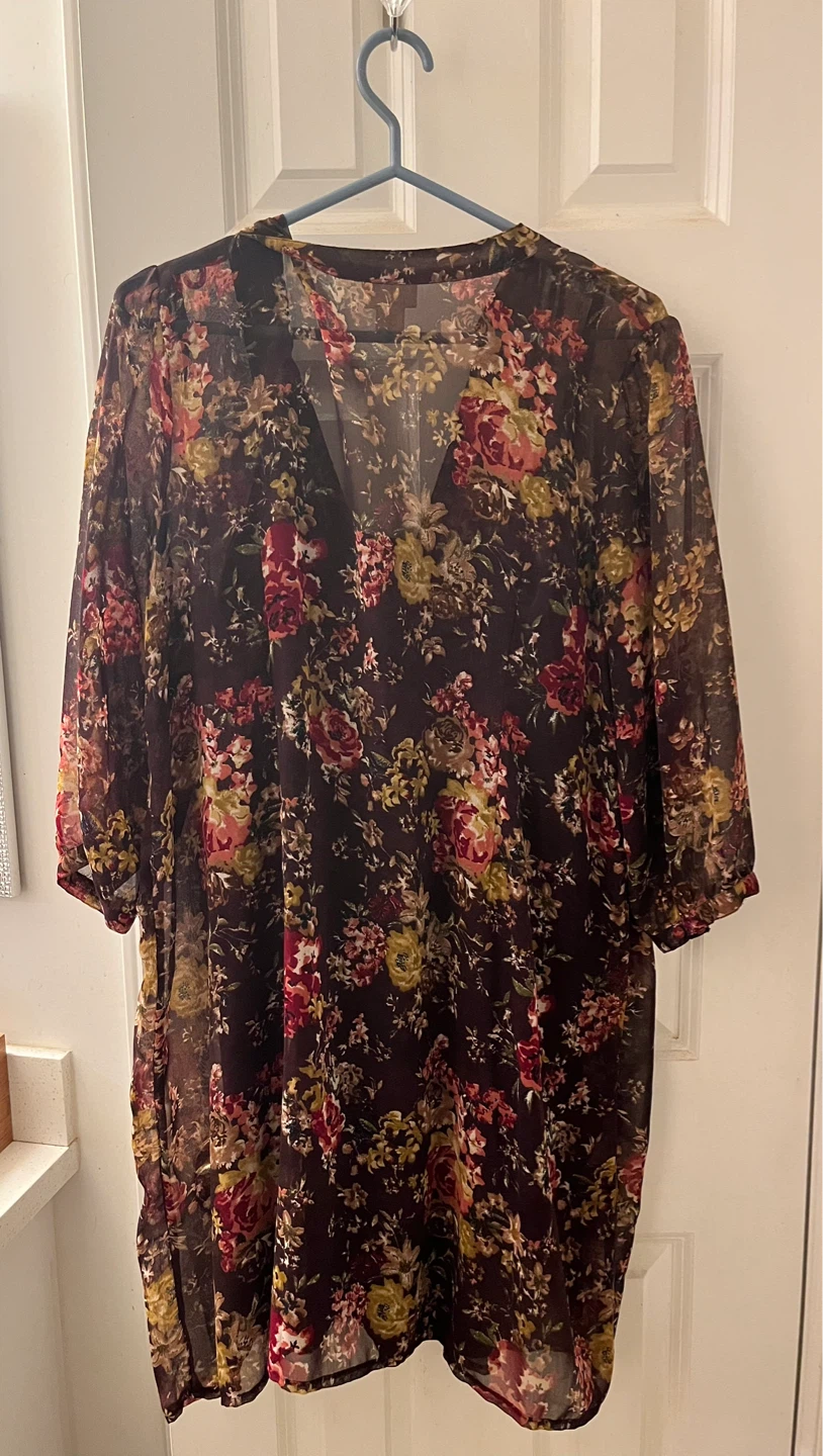 Maternity Floral Sheer dress with camisole - photo 4