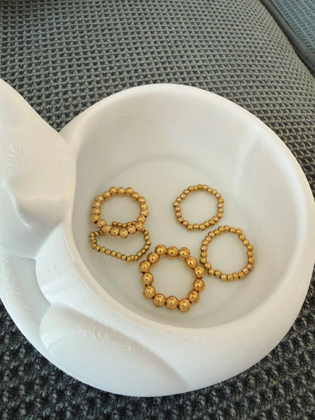 Gold or Silver Beaded Stacking Ring Set (5 Rings) - photo 5