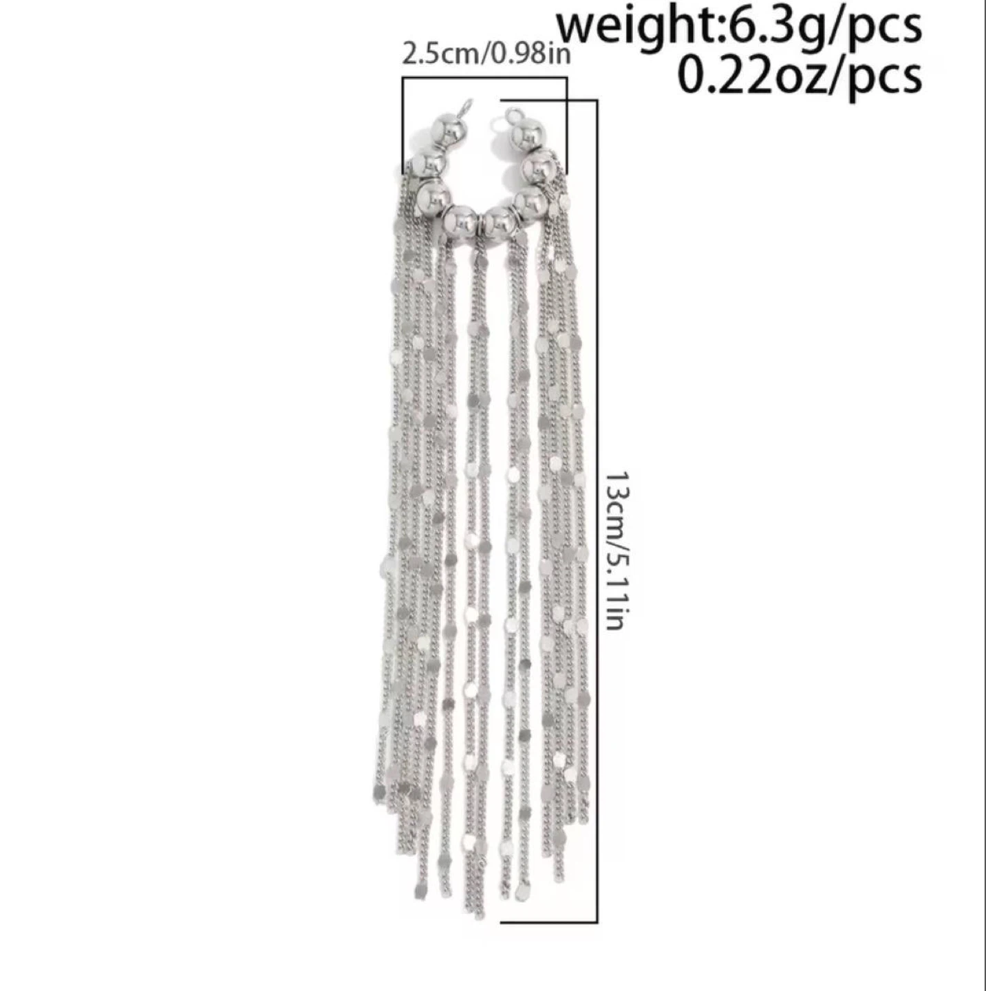 Silver-Tone Tassel Chain Ear Cuff - photo 3