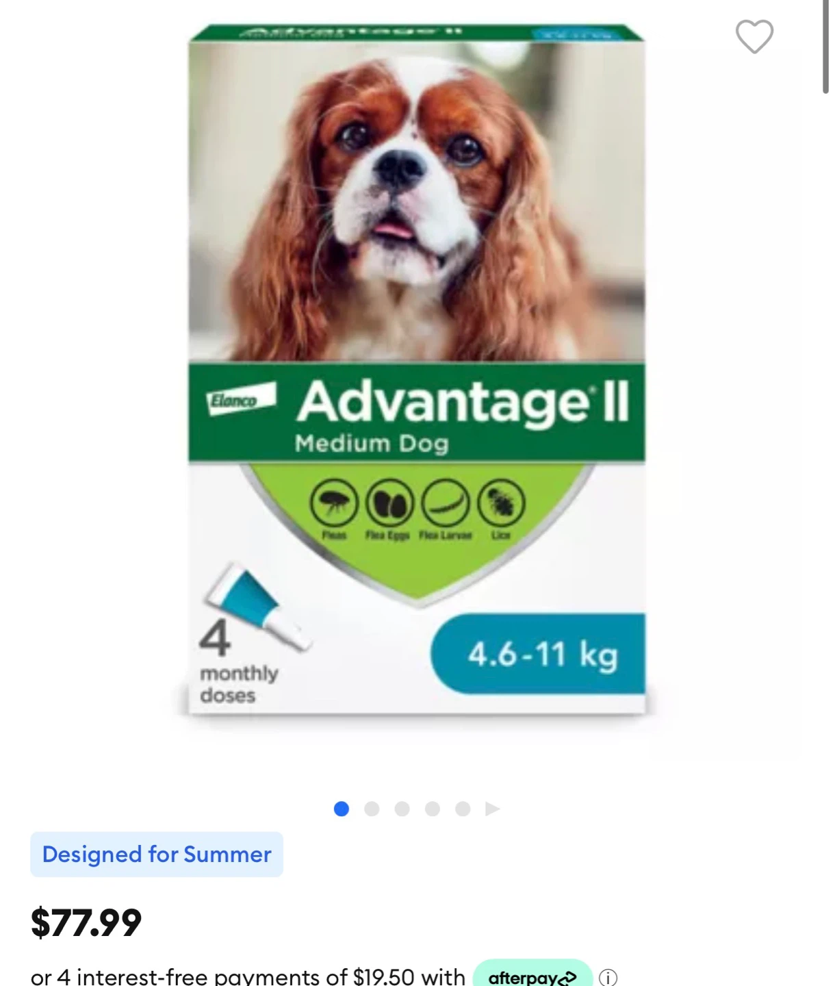 Advantage II Medium Dog Flea and Tick Treatment (4.6-11 kg)
