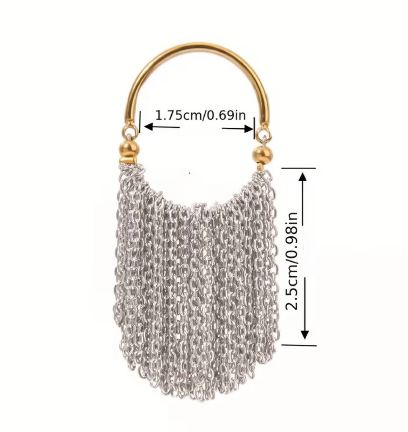 Gold & Silver Chain Fringe Ring - photo 3