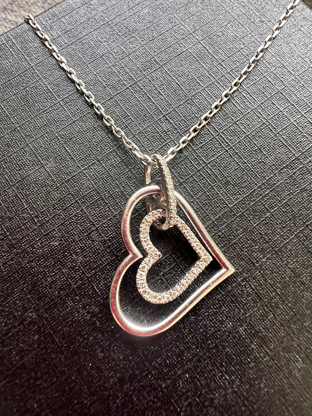 Vera Wang Love Sterling Silver  Heart Pendant Necklace