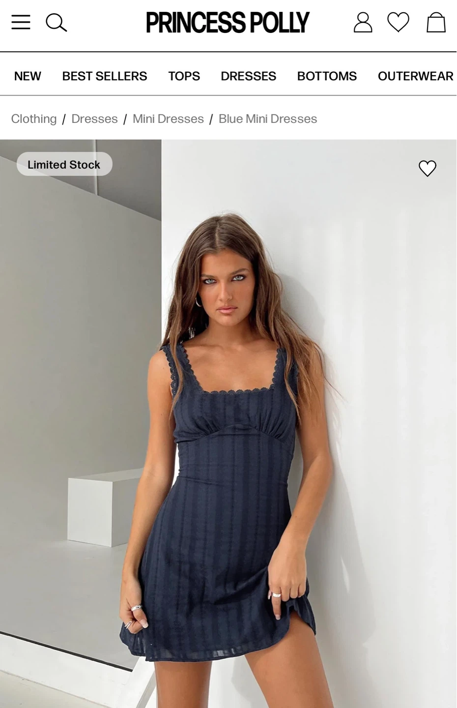 Princess Polly Navy Blue Mini Dress