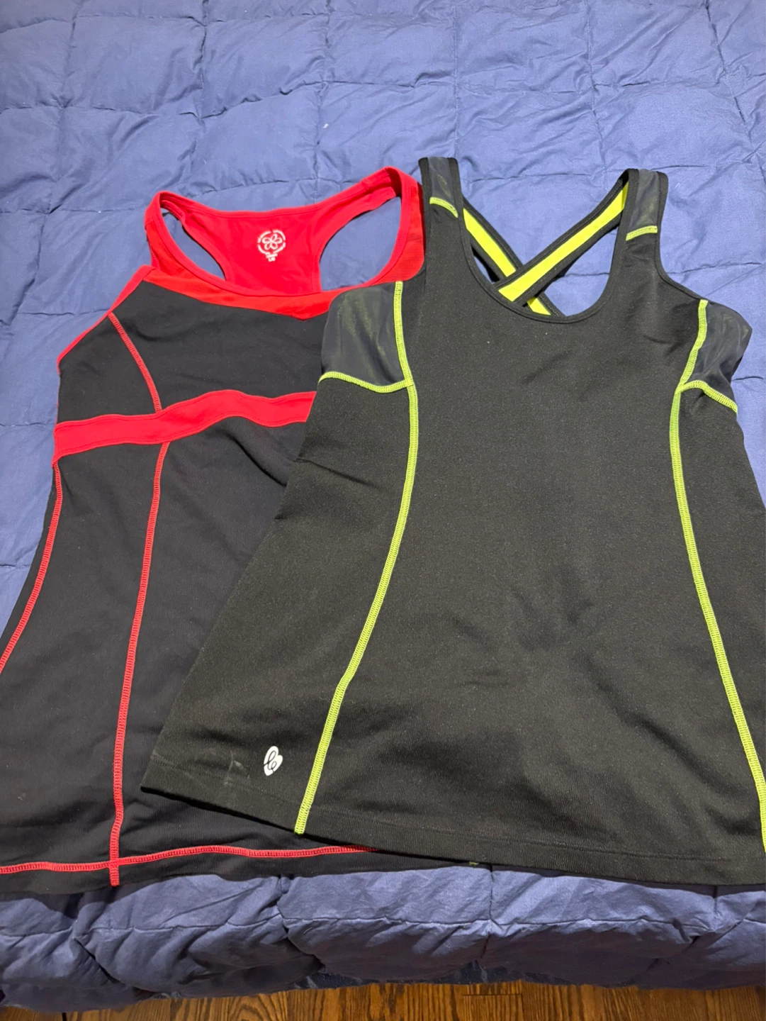 Athletic Tank Tops (2) - Black/Red & Black/Neon Yellow
