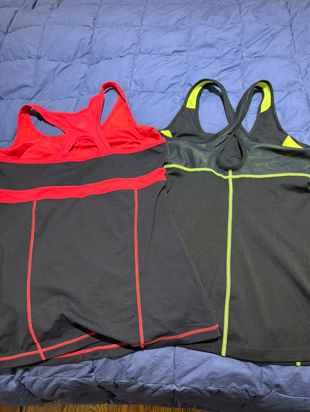 Athletic Tank Tops (2) - Black/Red & Black/Neon Yellow - photo 2
