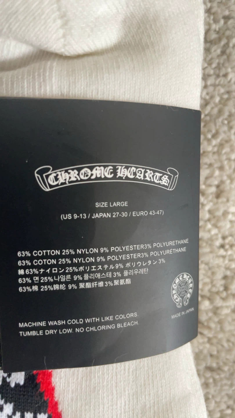 Chrome Hearts Socks - Large - White - photo 5