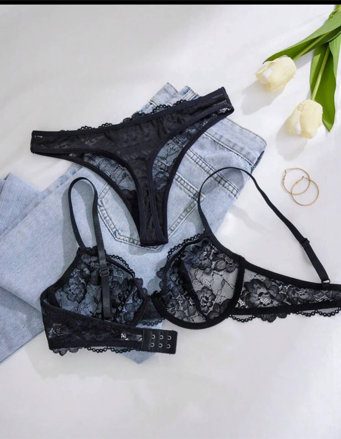 Black Lace Lingerie Set
