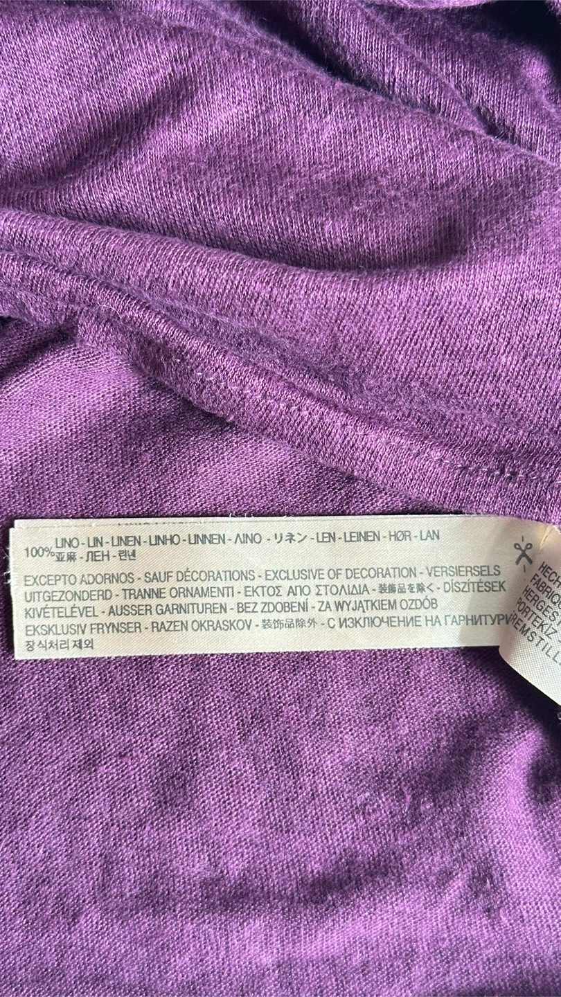 Massimo Dutti Purple Linen Blend Long Sleeve Top - photo 4
