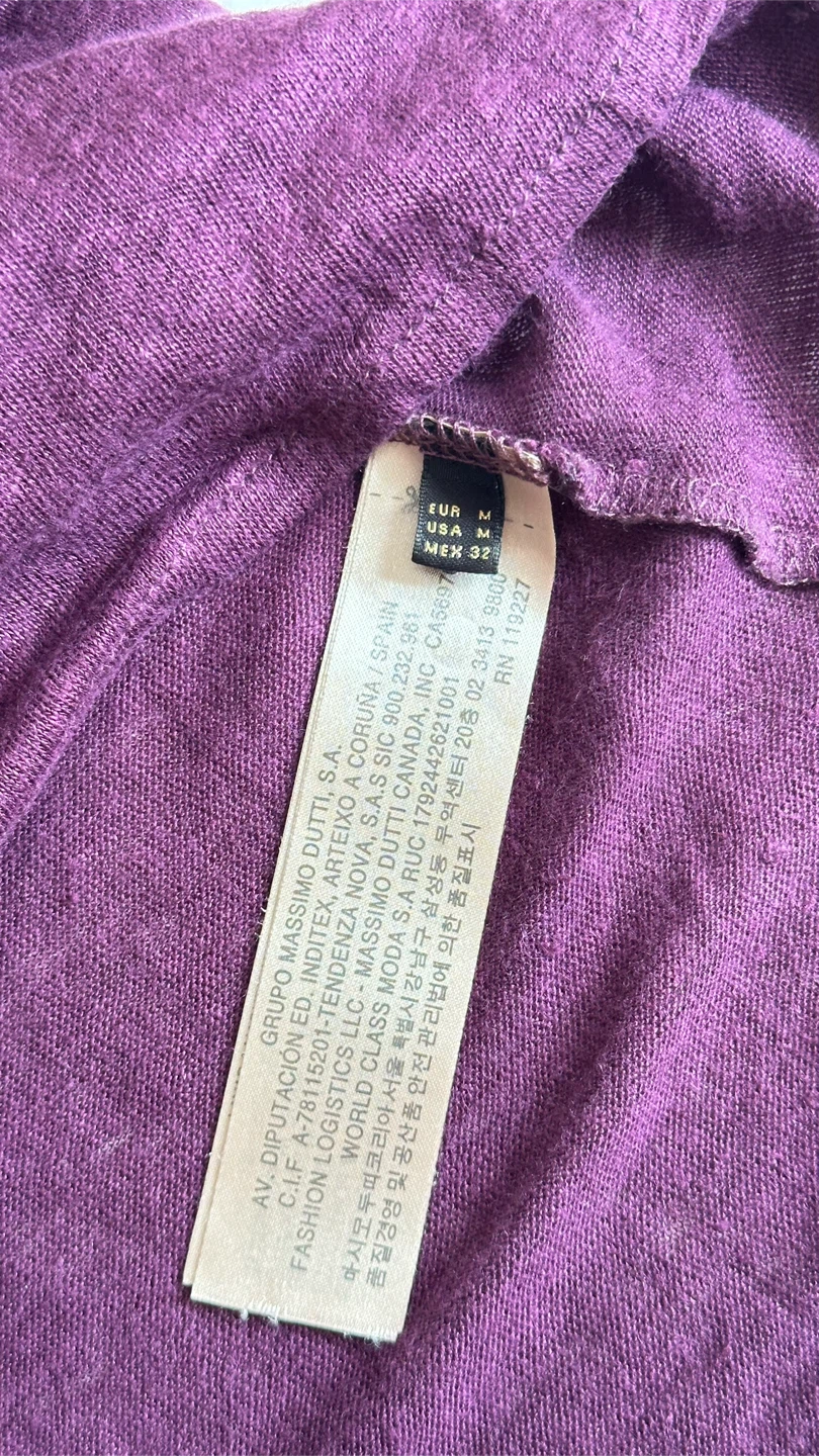 Massimo Dutti Purple Linen Blend Long Sleeve Top - photo 3