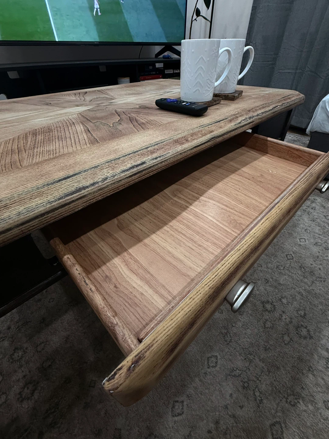 Starburst Inlay Wood Coffee Table - photo 4