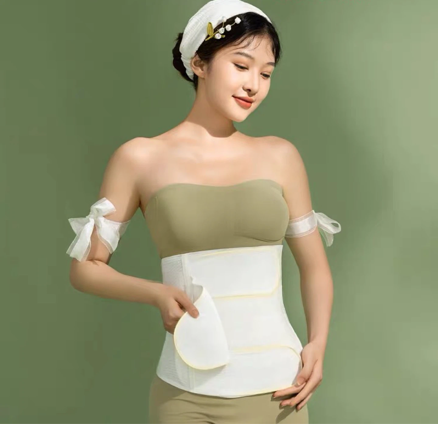 White Postpartum Belly Band