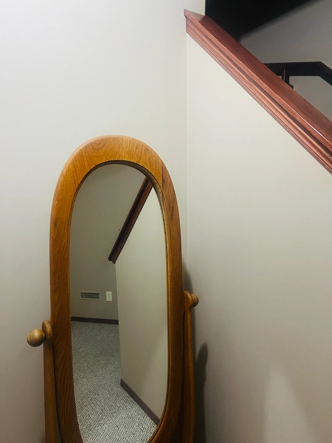 Wooden Oval Floor Mirror - photo 3