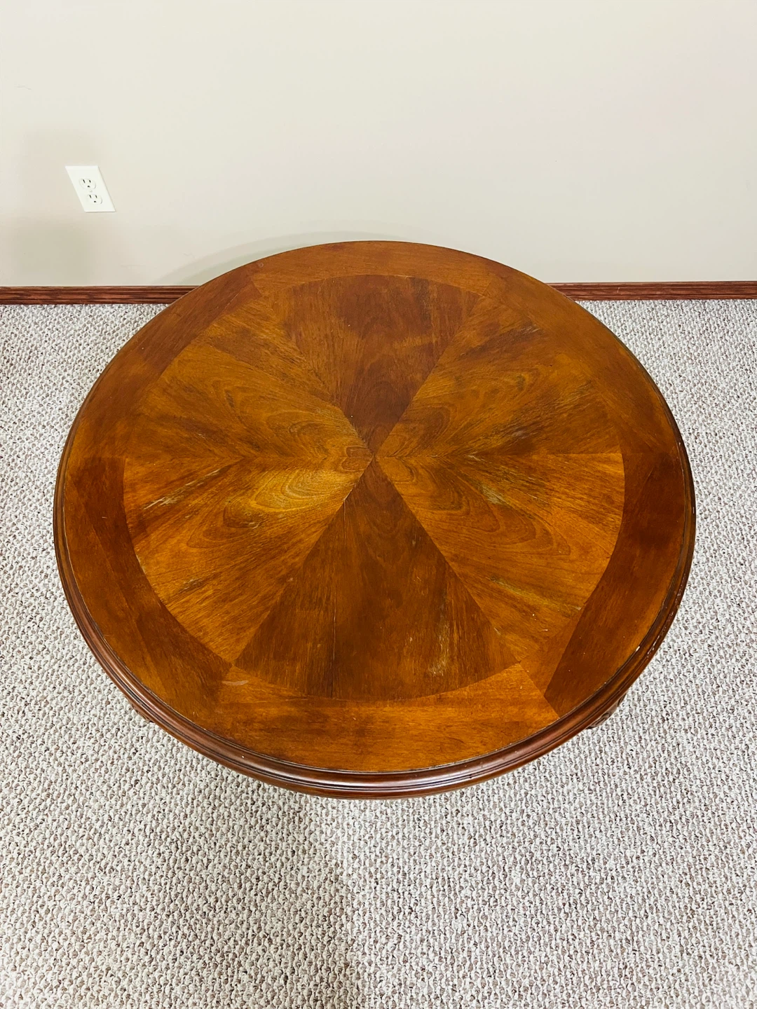 Round Wooden Coffee Table with Shelf - photo 2