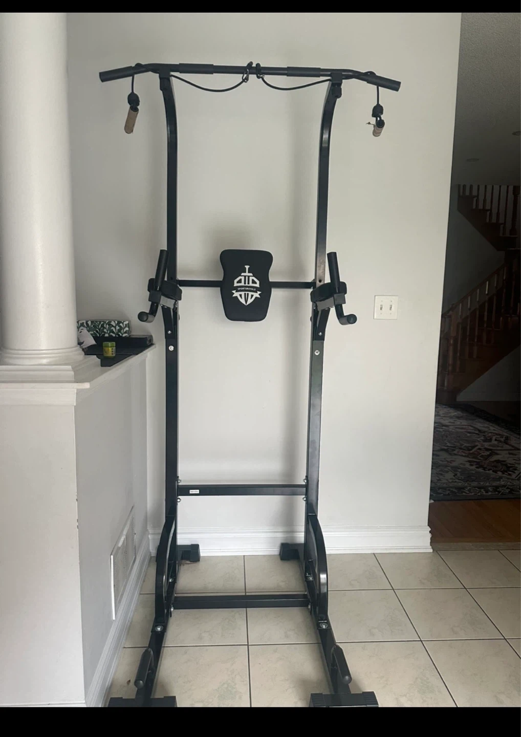 Black Power Tower Pull Up Station