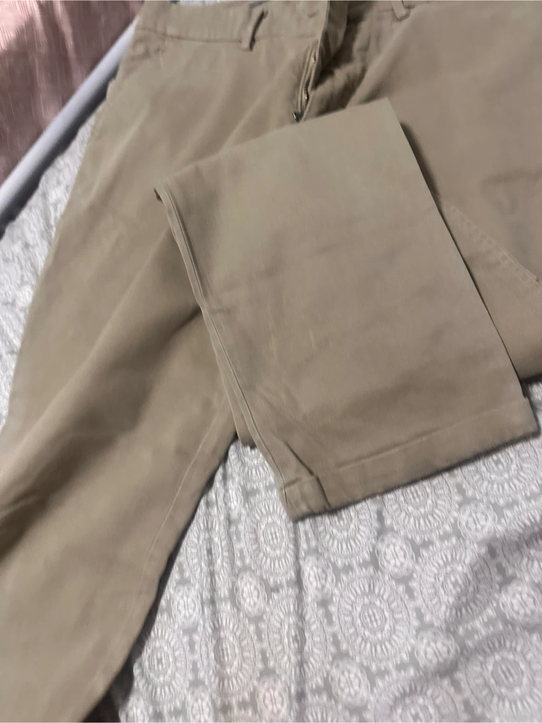 Men's Khaki Chinos with Black Star Detail - photo 3