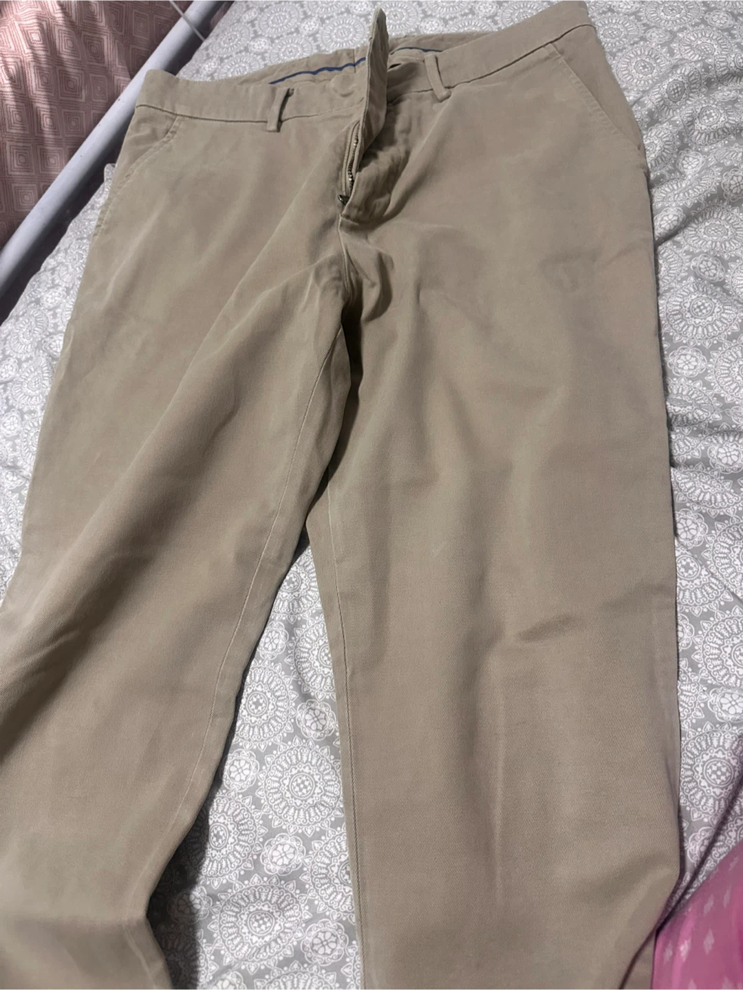 Men's Khaki Chinos with Black Star Detail - photo 4