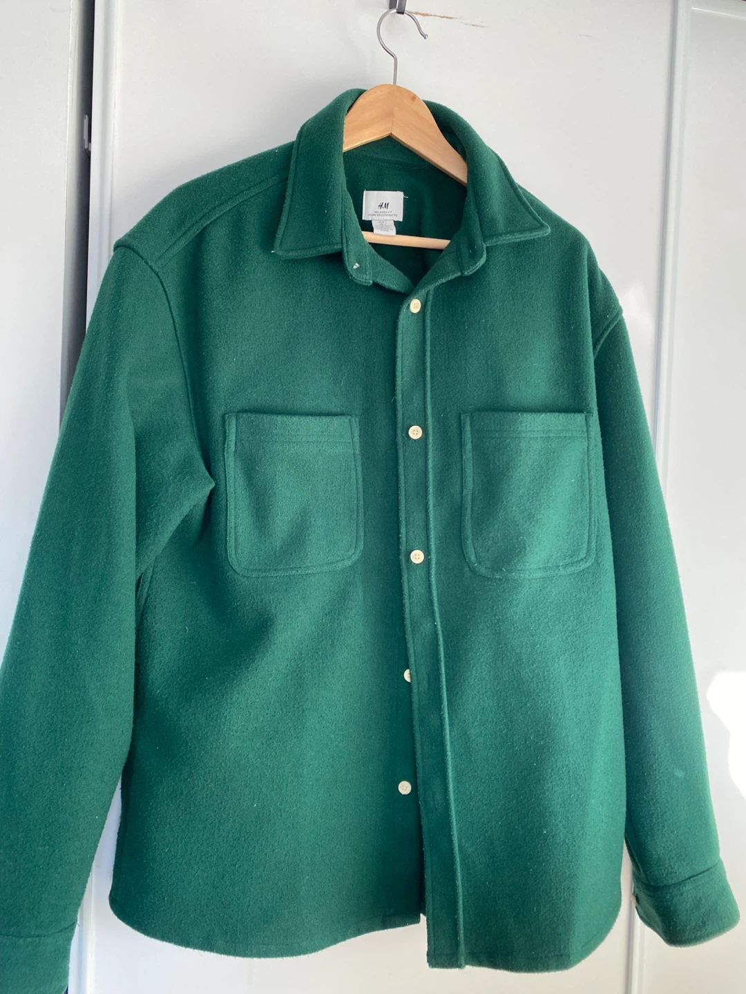H&M Green Relaxed Fit Shirt Jacket