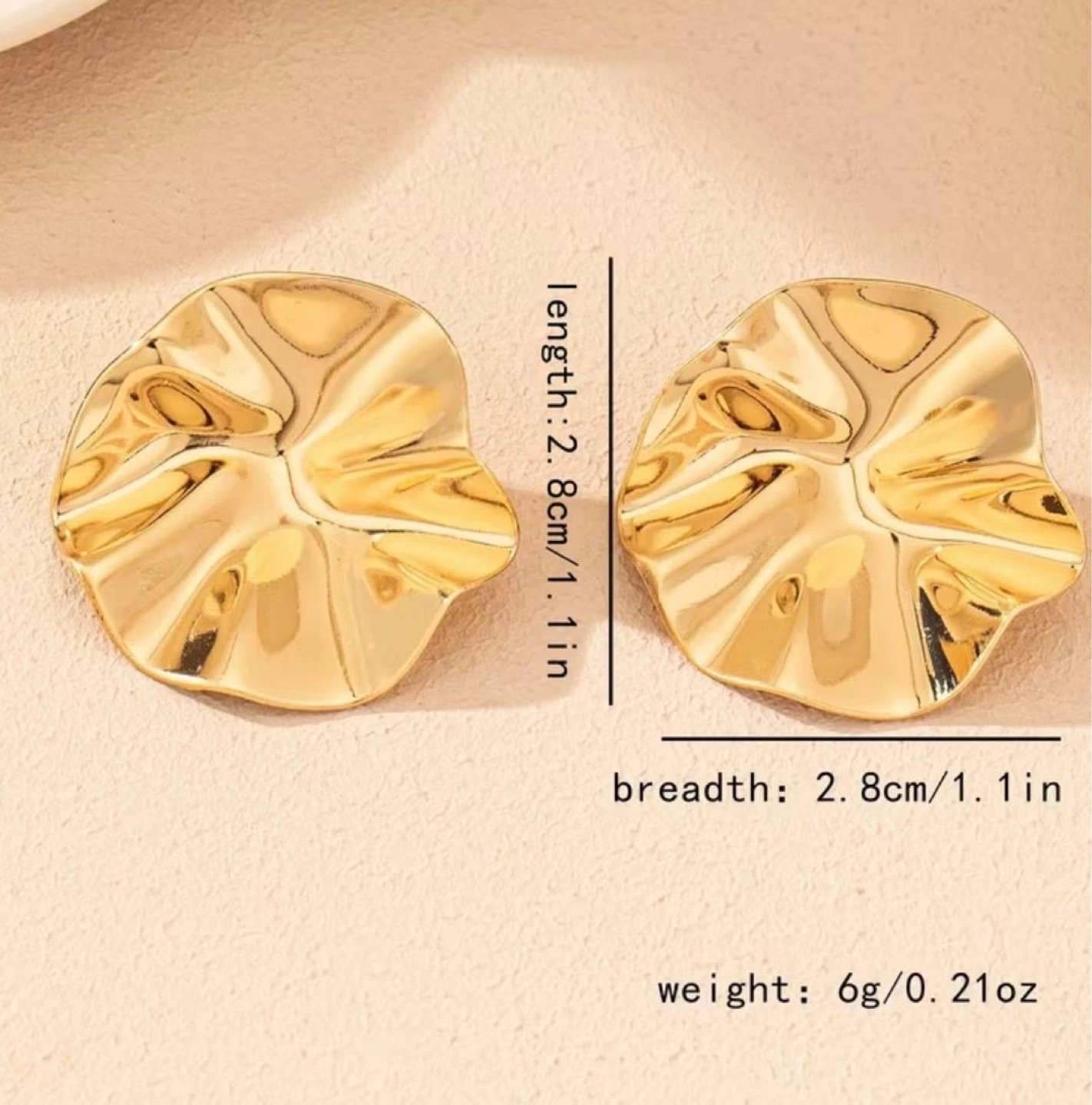 Gold Sunburst Disc Stud Earrings - photo 3
