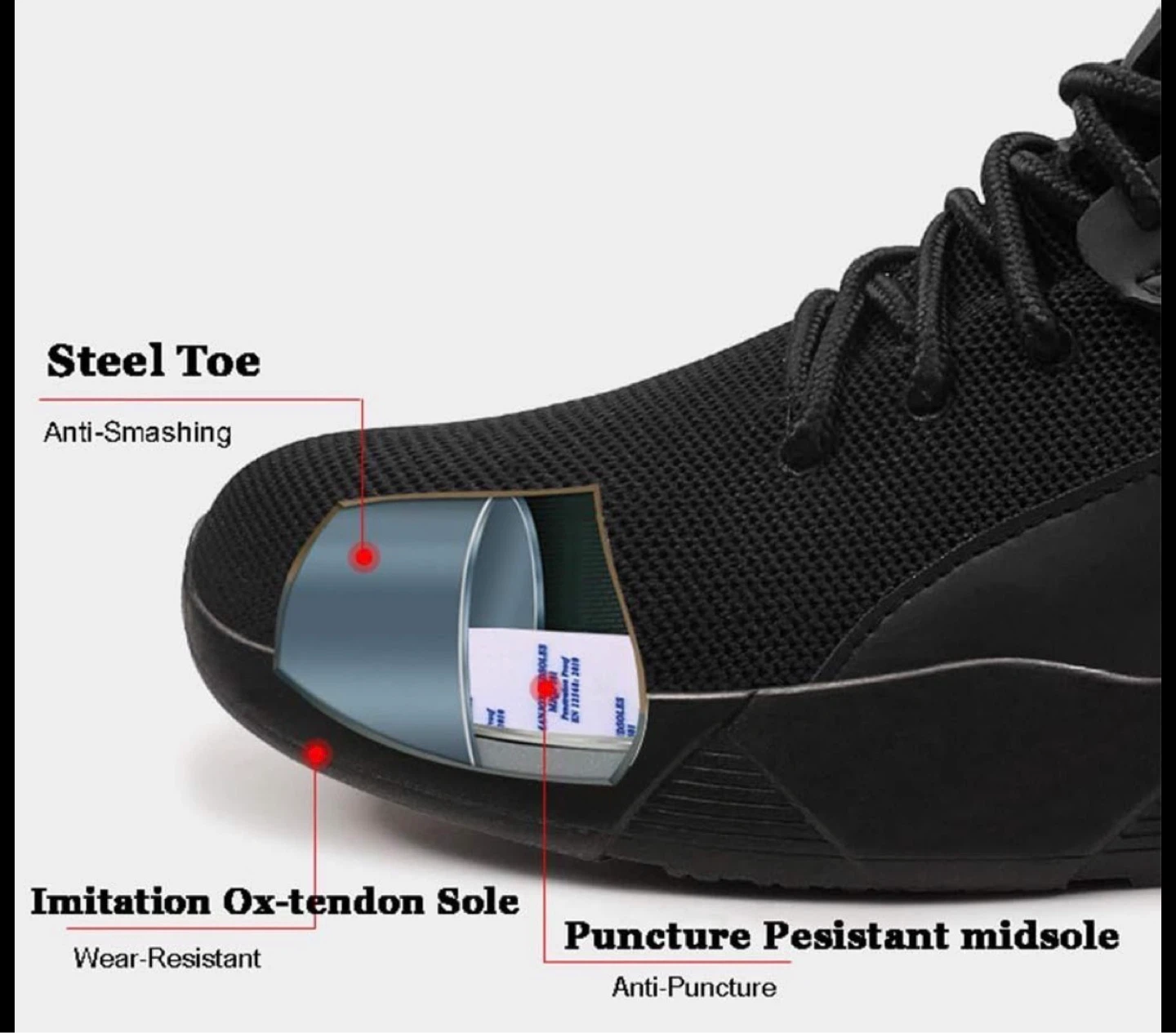 Size US 8,5 Men's Safety Work Sneakers (Steel Toe) - photo 5