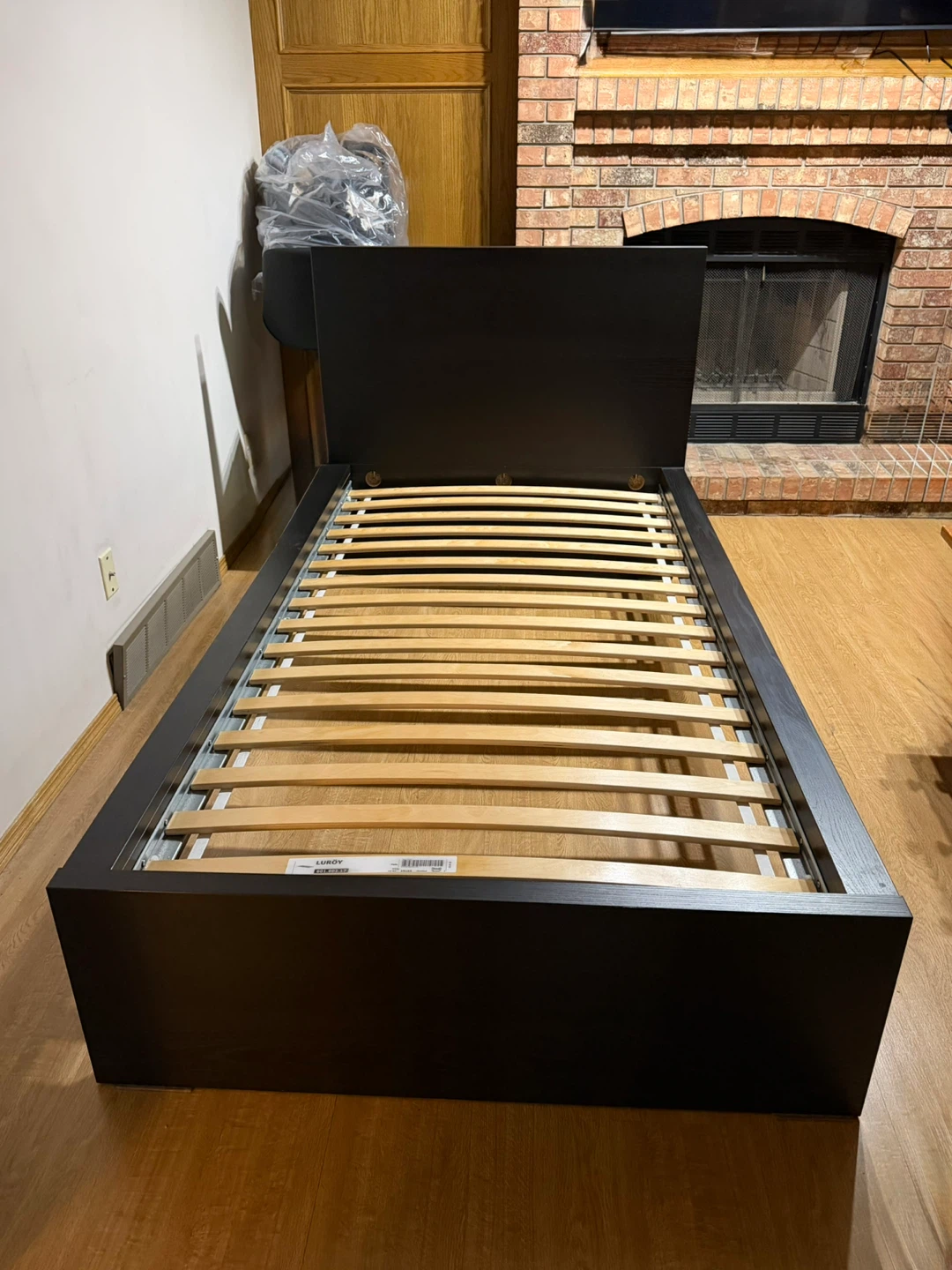 Ikea Black Bed Frame with Slats