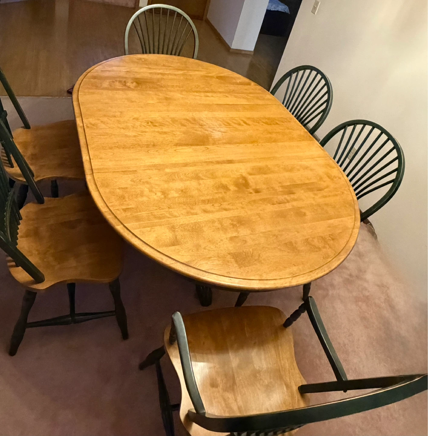 Oval Dining Table with 6 Chairs / Convertible to round table - photo 2