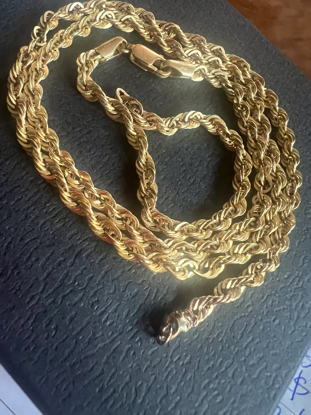10K Gold Rope Chain Necklace - Italy