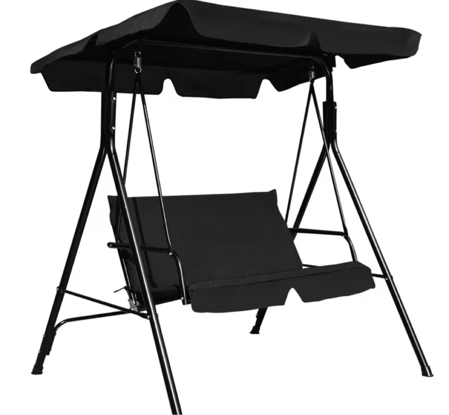 Black 2-Person Swing with Adjustable Canopy