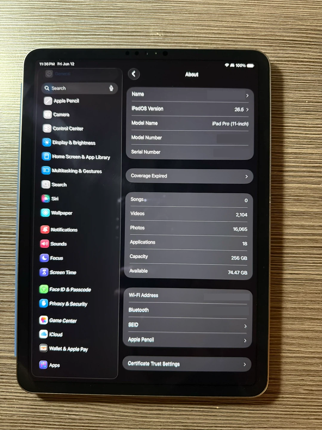 Pad Pro 11” Space Grey 256GB with Apple Pencil for $500 - photo 2