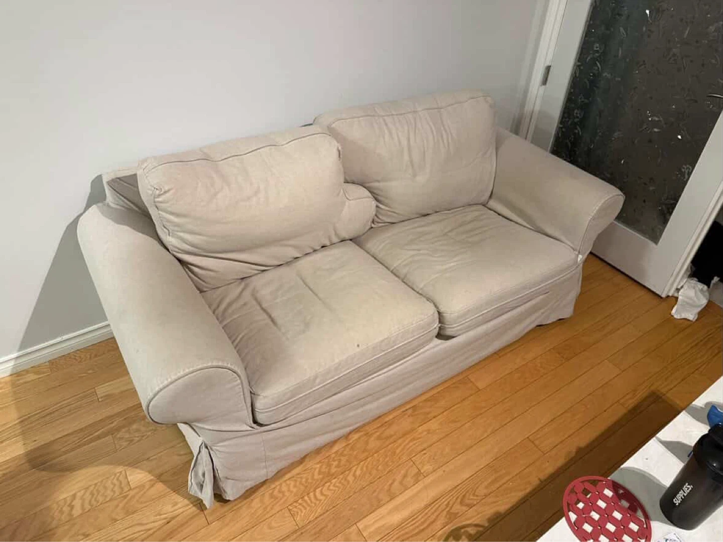 Light Beige Loveseat Sofa - photo 2
